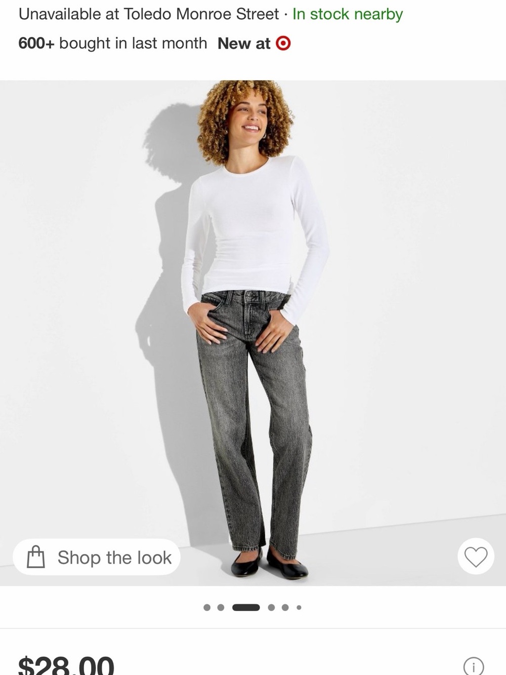 wild fable Women's Straight Leg Jeans — Washed Black Gray